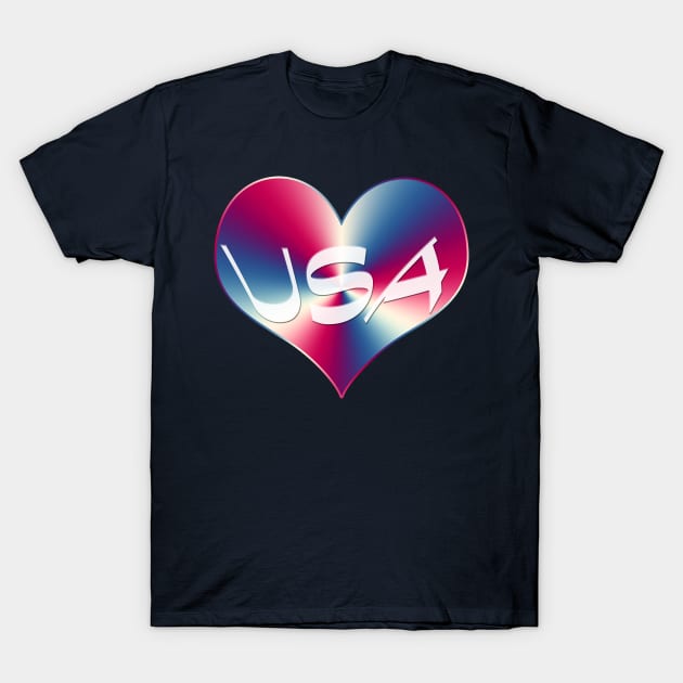 USA Love T-Shirt by Klssaginaw